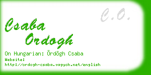 csaba ordogh business card
